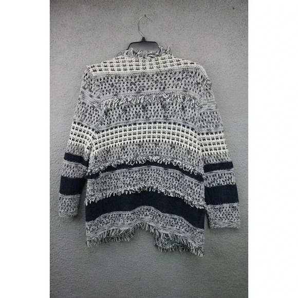 Chico's Women's Textured Open Cardigan-Size 2-Fringed - Picture 7 of 9